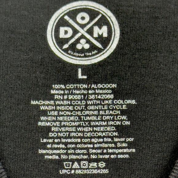 Black Goth Graphic T-Shirt L Los Muertos Sugar Skull Paisley Y2k ODM Tattoo Art - Picture 3 of 6